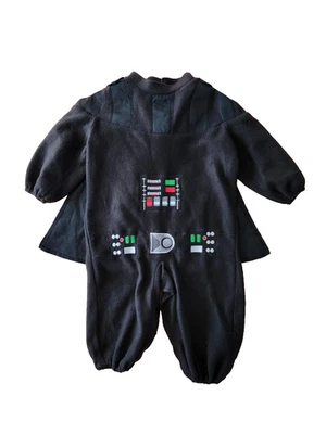 Star Wars 2T Darth Vader Fleece One Piece Jumpsuit Costume with Cape Dress Up - Image 1 of 4