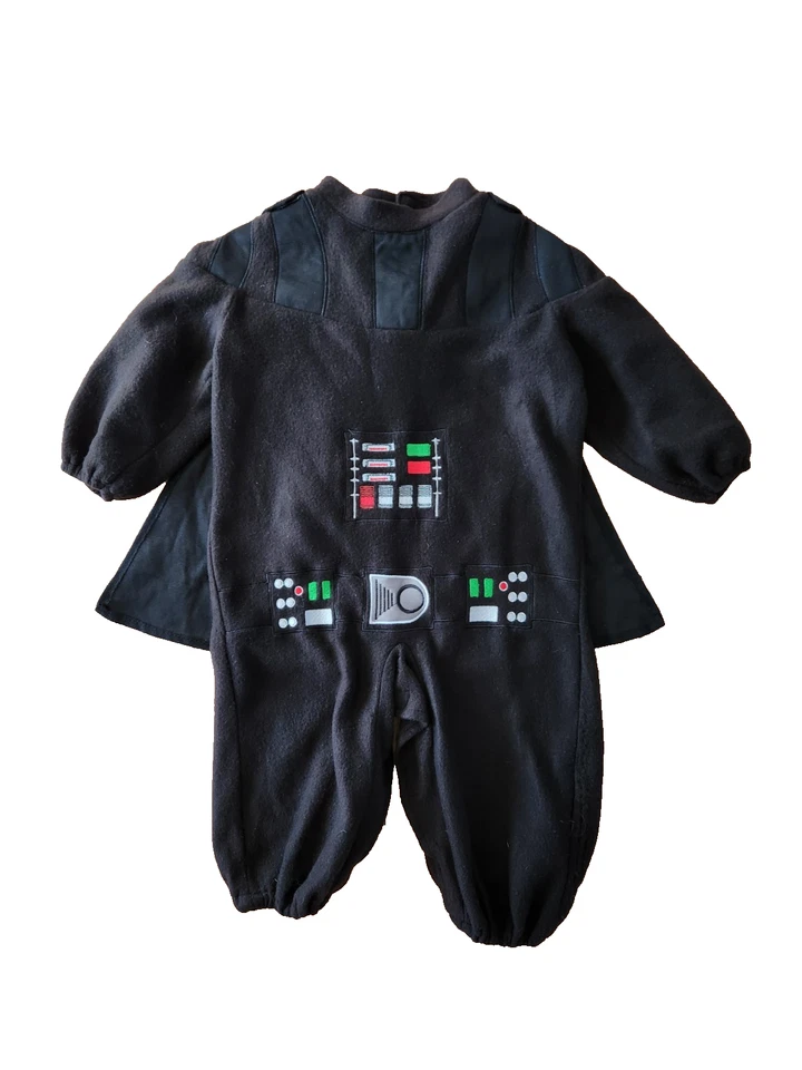 Star Wars 2T Darth Vader Fleece One Piece Jumpsuit Costume with Cape Dress Up - Image 1 of 4
