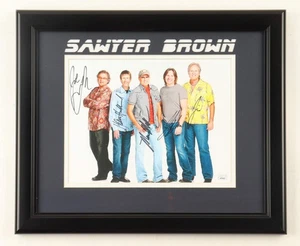 Custom "Sawyer Brown" Framed Photo Display Signed (JSA) By (5) Including Mark Mi - Picture 1 of 1
