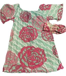 Missing Polynesia LeApia Floral Print Girls Size L With Headband *See Descript* - Picture 1 of 22