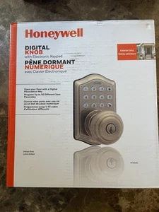 Honeywell Universal Entry Door Lock Electronic Knob Antique Brass Fail-Safe - Picture 1 of 2