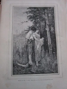 Gravure 1876 - L'été d'après tableau de M.R.M. Fath - Picture 1 of 1