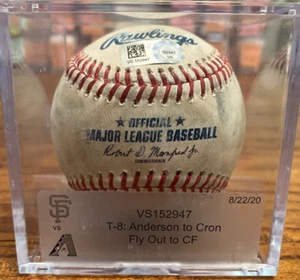 DBacks vs Giants Game Used Baseball 22.08.2020 Anderson to Kevin Cron Hit Fly Out - Bild 1 von 6