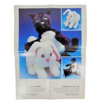 Style 1990 Floppy Kitten Rabbit Plush Sewing Pattern 18-25" Uncut Stuffed Animal - Image 1 of 3