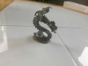 Spoontiques Pewter CMR867 Red Eyed Crystal Dragon Figurine Vintage DND - Picture 1 of 6