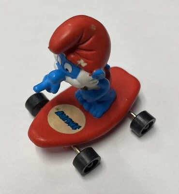 De colección Papá Pitufo Hardee's Monopatín Figura Juguete PVC Estatuilla Aplausos Peyo Foto 1 de 4