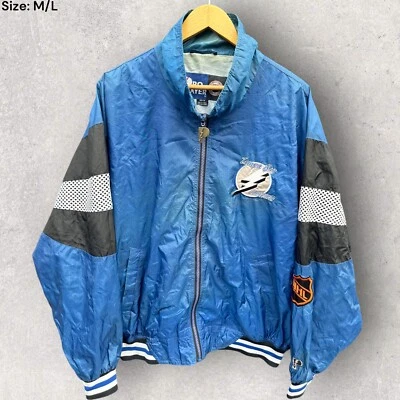 TAMPA BAY LIGHTNING PRO PLAYER VINTAGE NHL WINDBREAKER JACKET Size Medium  - Image 1 of 4