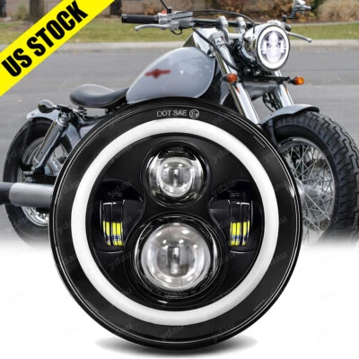 7-дюймовая светодиодная фара DOT для мотоцикла Hi-Lo Halo для Honda Shadow Spirit 1100 750 - Изображение 1 из 4