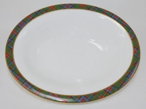 1990 Ralph Lauren Highland Wedgwood Plaid Bone China Oval Serving Bowl 9 3/4" - Picture 1 of 12