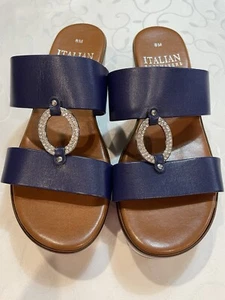Italian Shoemakers Womens Size 8M Navy Wedge Slip On Shoes - Picture 1 of 8