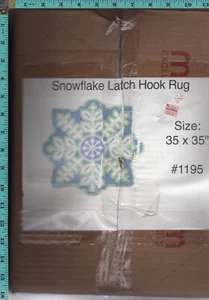 Kit de alfombra de gancho de cierre Snowflake Mary Maxim 1195 proyecto iniciado - Imagen 1 de 9
