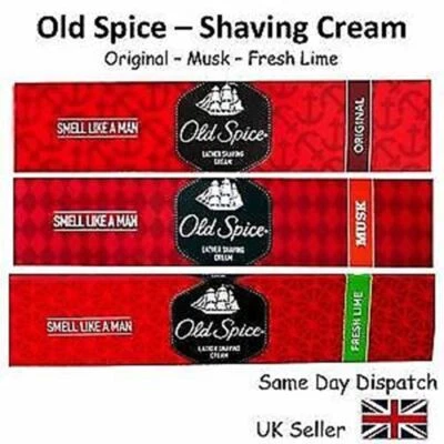 OLD SPICE ALTE GEWÜRZSCHAUM RASIERCREME - Original, Moschus oder frische Limette - 30g