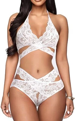 Women‘s Sexy Lingerie Set Two Piece Lace Bra and Panty Set Babydoll Sleepwear US - Image 1 of 4