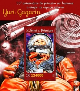 YURI GAGARIN First Man in Space / Vostok 1 Stamp Sheet #2 (2016 Sao Tome) - Picture 1 of 1