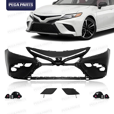 Primered Front Bumper Cover Fascia w/Bracket For 2018-2020 Toyota Camry SE XSE Foto 1 de 4