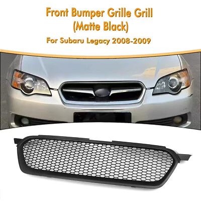 Parachoques delantero de coche rejilla superior malla apto para Subaru Legacy 2008-2009 negro mate Foto 1 de 4