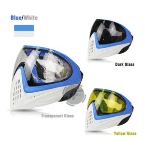 Gafas tácticas máscara completa doble lente antiniebla ajustable paintball azul blanco - Imagen 1 de 14