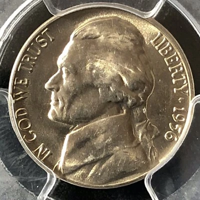 Jefferson Nickel 1956-D 5C graduación profesional MS65 26742978 Foto 1 de 4
