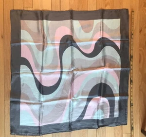 Vintage 1980's-1990's Square Scarf Multicolor 100% Chinese SILK - Picture 1 of 4