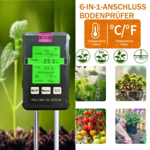 6 in 1 Bodentester Messgerät PH Wert Bodenmessgerät Pflanzen Feuchtigkeitsmesser - Bild 1 von 17