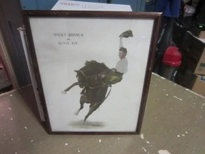SMOKY BRANCH ON GLASS EYE ORIGINAL PRINT 1922 R.R. DOUBLEDAY CHEYENNE WY BRONC - Picture 1 of 5
