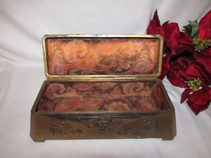 ANTIKE SCHMUCKSCHATULLE ÄGYPTISCHE WIEDERBELEBUNG BENEDIKT ASSYRISCHES GOLD #1066 11" LINIERT - Bild 1 von 10