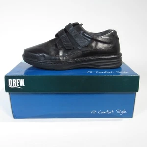 DREW MANSFIELD 44915-14 BLACK LEATHER STRAPS CASUAL WALKING MENS 10 4W SHOES - Picture 1 of 19