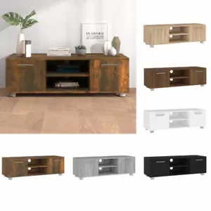 Modern Wooden Rectangular 2 Door TV Tele Stand Cabinet Entertainment Unit Shelf - Picture 1 of 15