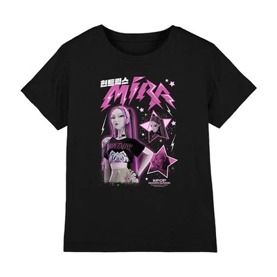 NETFLIX Kpop Demon Hunters Huntrix Mira Popstar Kinder T-Shirt 5-13 Jahre, schwarz