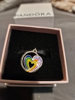 New Pandora Me Rainbow Heart Dangle Charm - Perfect Xmas Present - Image 1 of 4