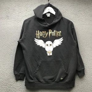 Harry Potter x H&M Fleece Sweatshirt Hoodie Girls Youth Size 14 Graphic Black - Picture 1 of 8