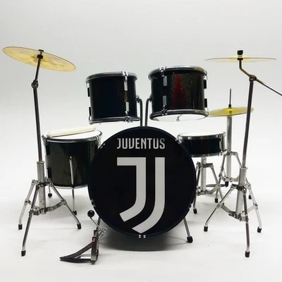 Christmas Gift Idea 1/6 Miniature Drum Set Juventus Football Theme BLACK Display - Image 1 of 2