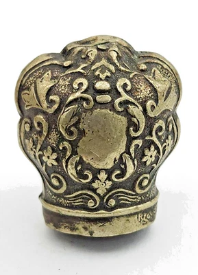 Antiguo bastón victoriano de plata esterlina ornamentado mango superior #W905 Foto 1 de 3