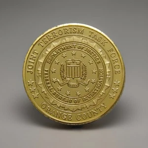 FBI Ever Vigilant OC-JTTF Joint Terrorism Task Force Orange County Ca Medal - Bild 1 von 4