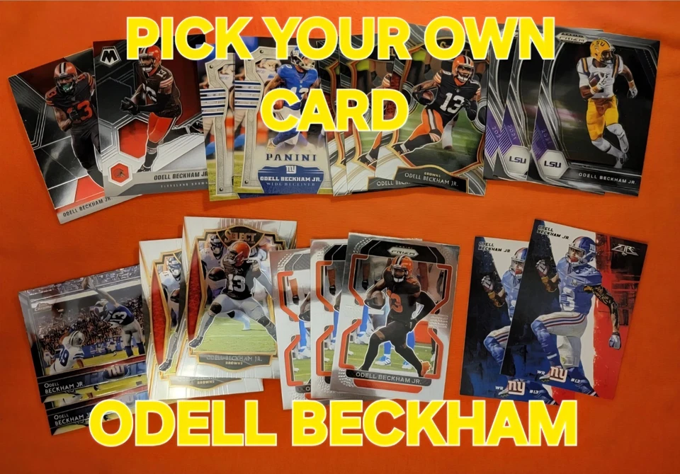 PICK YOUR ODELL BECKHAM JR CARD BASE & INSERTS 🔵Giants 🟤Browns 🟡Rams 🟣Ravens - Image 1 of 1