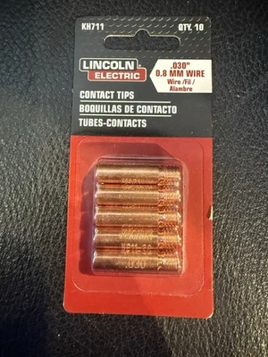 林肯电动 Kh711 接触头,0.030 英寸 Tweco/Binzel,Pk10 — 第 1/2 张图片