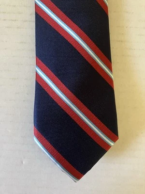 Corbata para hombre Tommy Hilfiger corbata seda azul marino rojo blanco azul claro rayas 58" Foto 1 de 4