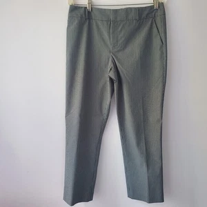Pantalones al tobillo Norma Kamali gris a rayas para mujer talla 8 oficina profesional - Imagen 1 de 18