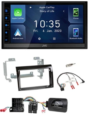 JVC DAB Bluetooth Lenkrad USB 2DIN Autoradio für Fiat Peugeot Citroen klavierlac - Bild 1 von 4