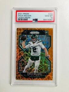 2021 Prizm ZACH WILSON Orange Lazer RC #332 PSA 10 GEM MINT - Picture 1 of 2