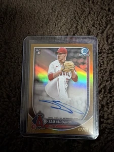 2025 Bowman Chrome #CRA-SA Sam Aldegheri Rookie Autographs Gold Refractor #/50 - Picture 1 of 2