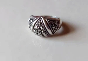 Judith Jack Designer Sterling Silver Marcasite Ring Size 5 Free Vintage Gift Box - Picture 1 of 9