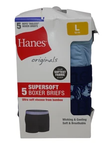 Hanes Originals Boys' SuperSoft Boxer Brief Assorted Underwear 5-Pack NEW - Picture 1 of 6