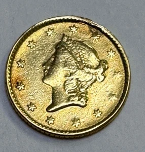 Moneta oro 1 dollaro 1853 testa di liberty prima guerra civile - Foto 1 di 2