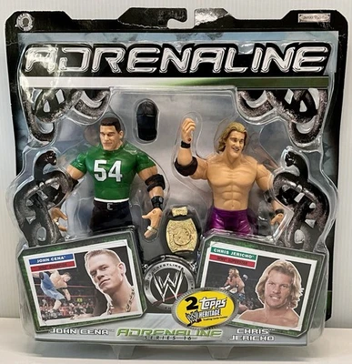 2005 Jakks WWE Adrenaline John Cena/Chris Jericho Serie 16 Figuras con Tarjeta Topps Foto 1 de 4