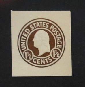 US Stamped Envelope U482 1-1/2c 1925 Envelope Cut Square Brown on Amber - Picture 1 of 2