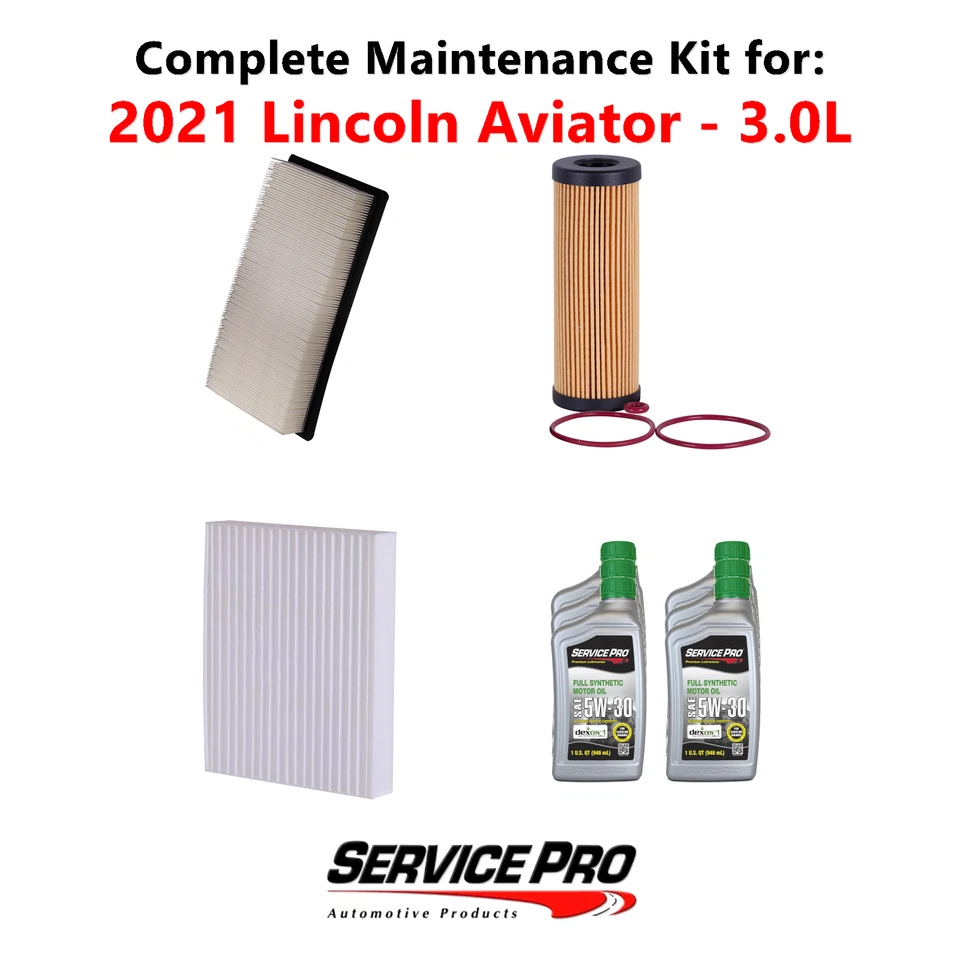2021 Lincoln Aviator 3.0L Complete Oil, Air & Cabin Filter Kit (5W-30) - Image 1 of 4