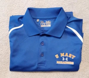 Under Armour Heat Gear Men's University Mary Marauders blue golf polo shirt M - Imagen 1 de 5