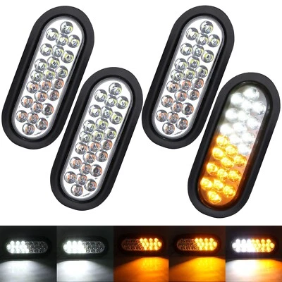 4 Piezas Luces Estroboscópicas LED Ovaladas de 6" Pulgadas 24 LED Ámbar/Blanco Montaje Empotrado con Flash... Foto 1 de 4