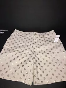 Anthropologie Gold Foil Polka Dot Linen Blend Shorts Sz 29 - Picture 1 of 4
